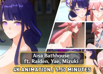 [PastaPaprika] Aisa Bathhouse ft Raiden, Yae, Mizuki ANIMATION